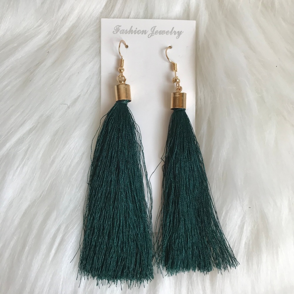 Boho tassel fringe statement earrings - Picture 4 of 4